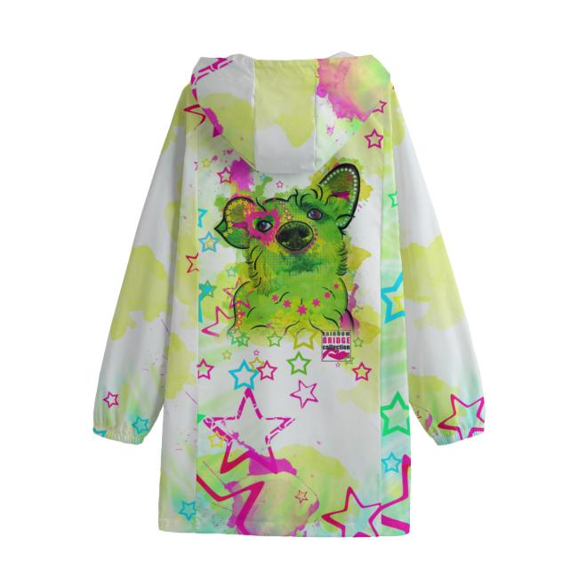 Preview: Leichte Regenjacke  Luna – Popart Hundemotiv, 100 % Polyester, Unisex, Mix, Mischling, Strassenhund